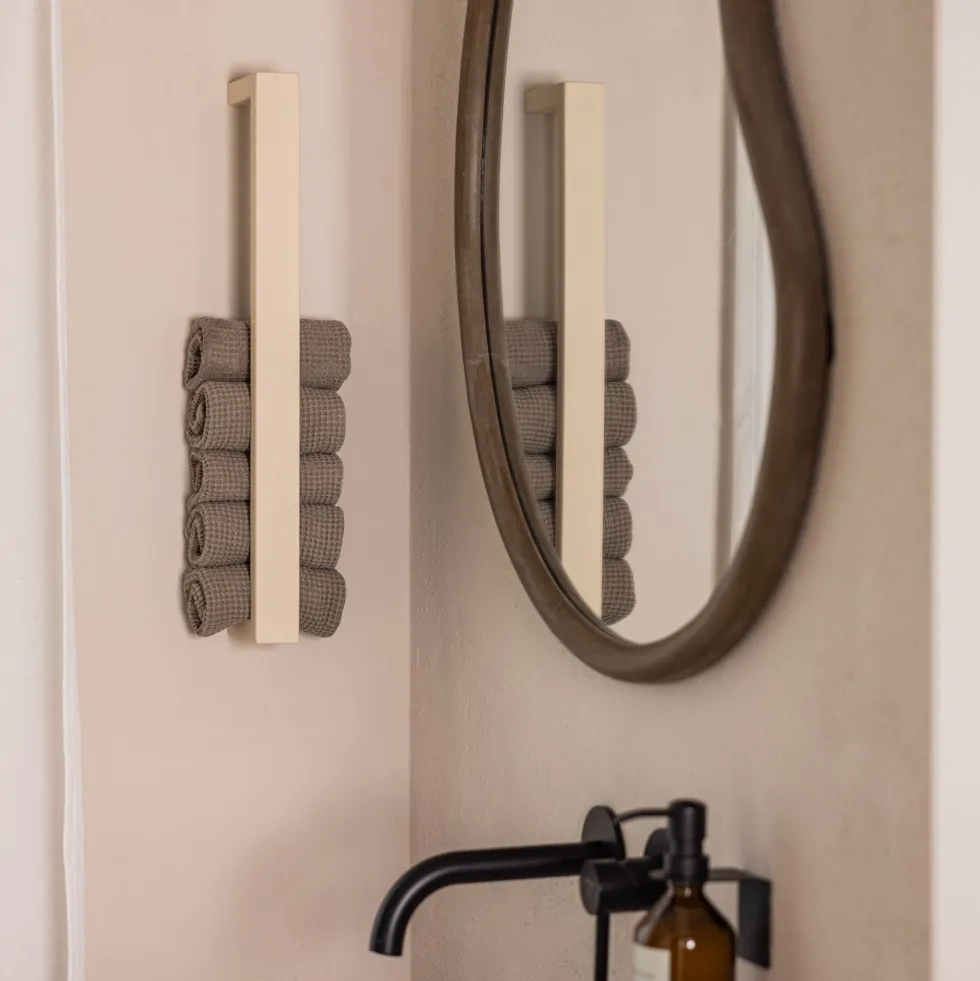 Rail à serviettes en acier beige cashew 50x10x4cm Nali - Metallbude