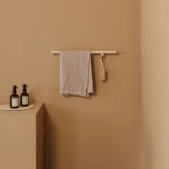 Rail à serviettes rond en acier beige cashew 85cm Vana - Metallbude
