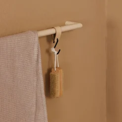 Rail à serviettes rond en acier beige cashew 85cm Vana - Metallbude