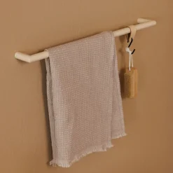 Rail à serviettes rond en acier beige cashew 85cm Vana - Metallbude