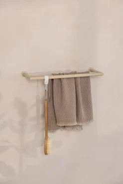 Rail à serviettes rond en acier beige cashew 50x17cm Stenni - Metallbude