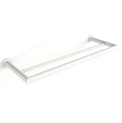 Rail à serviettes rond en acier blanc 50x17cm Stenni - Metallbude