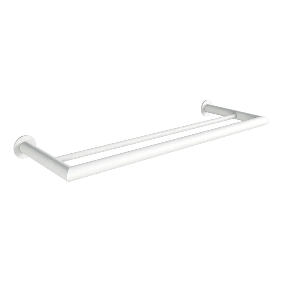Rail à serviettes rond en acier blanc 50x17cm Stenni - Metallbude