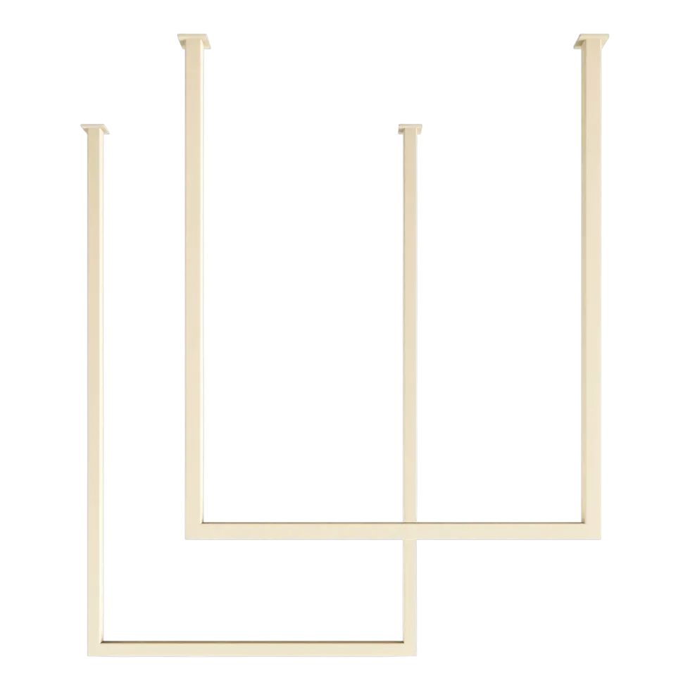 2 rails à serviettes carré en acier beige cashew 60-80x50cm Tensi - Metallbude