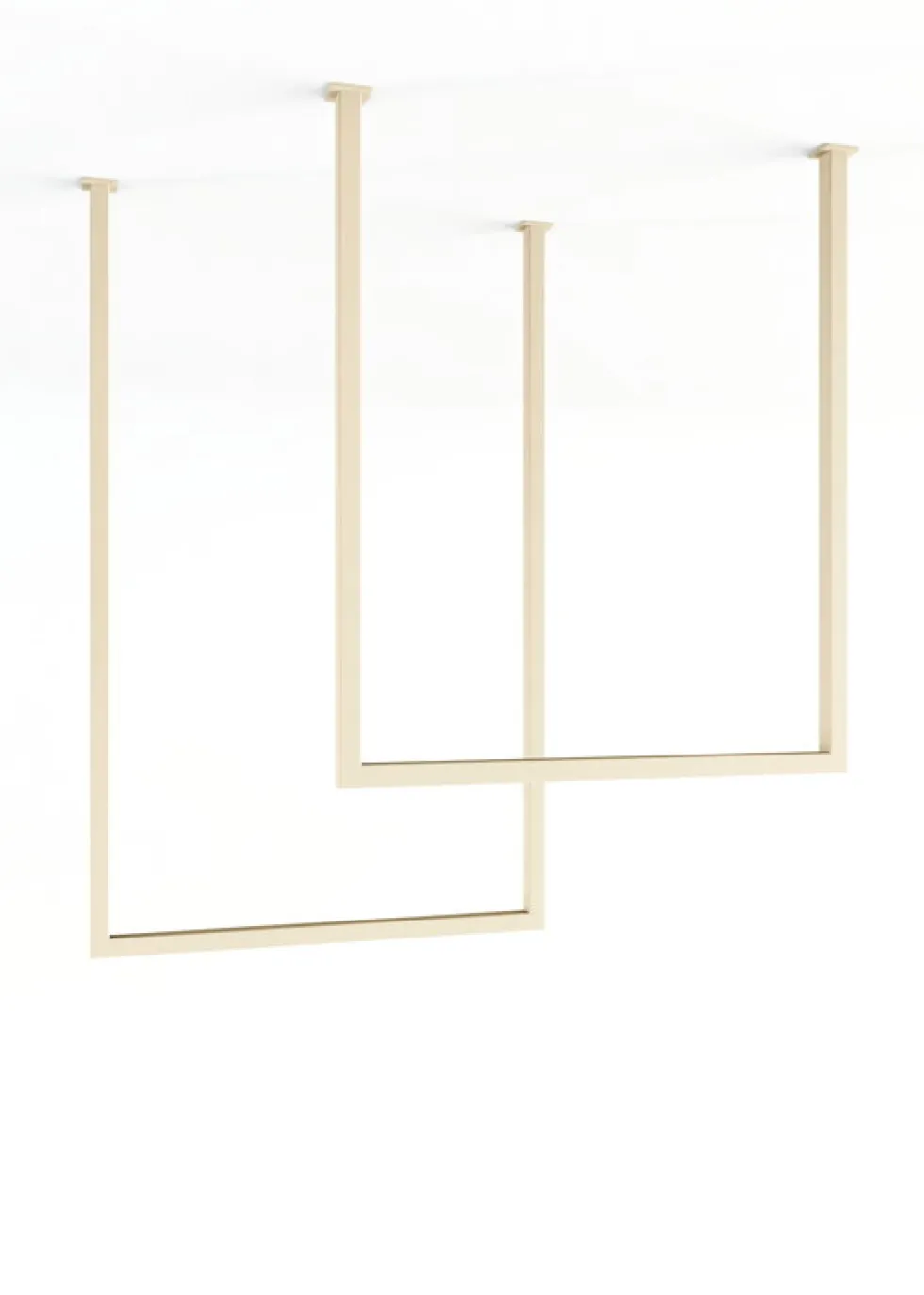 2 rails à serviettes carré en acier beige cashew 60-80x50cm Tensi - Metallbude