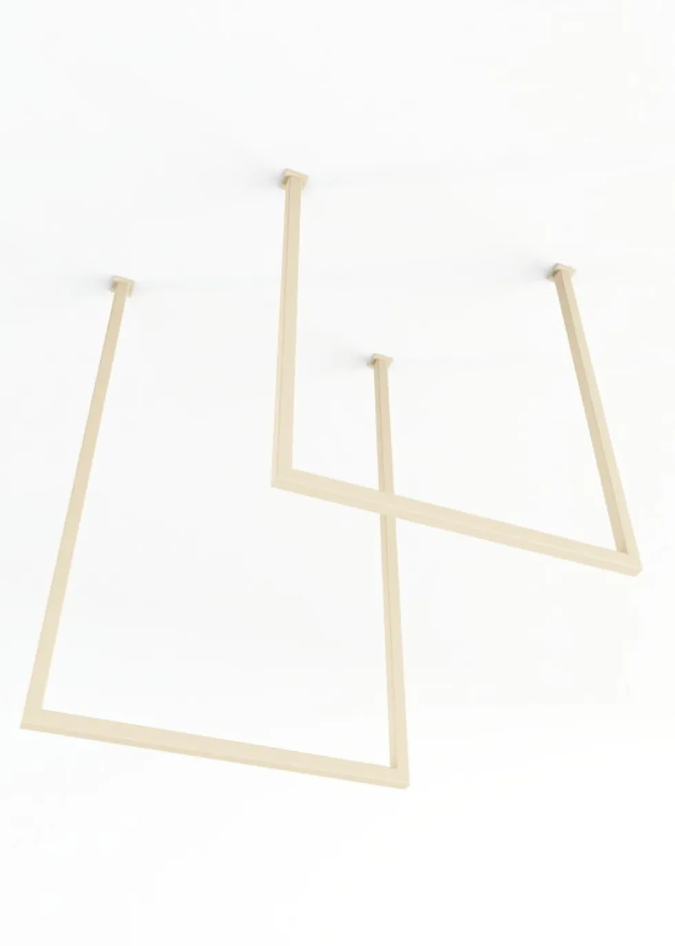 2 rails à serviettes carré en acier beige cashew 60-80x50cm Tensi - Metallbude