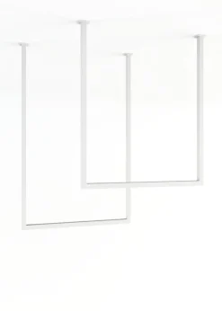 2 rails à serviettes carré en acier blanc 60-80x50cm Tensi - Metallbude