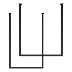 2 rails à serviettes carré en acier noir 60-80x50cm Tensi - Metallbude