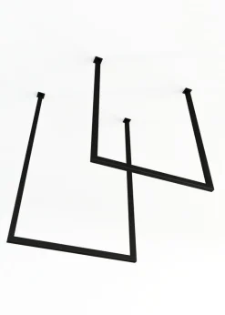 2 rails à serviettes carré en acier noir 60-80x50cm Tensi - Metallbude
