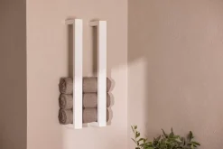 2 rails à serviettes en acier blanc 50x10x4cm Nali - Metallbude