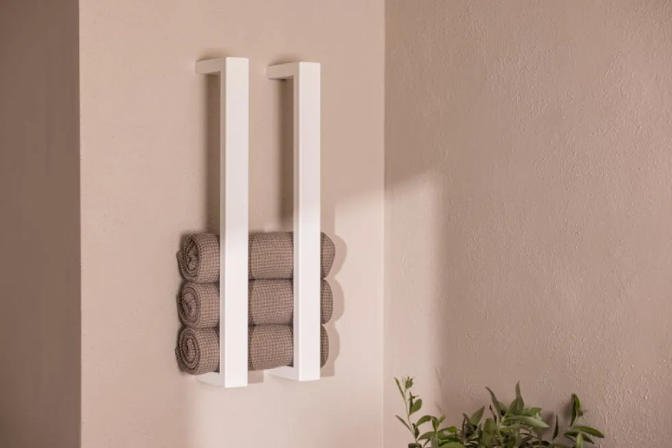 2 rails à serviettes en acier blanc 50x10x4cm Nali - Metallbude