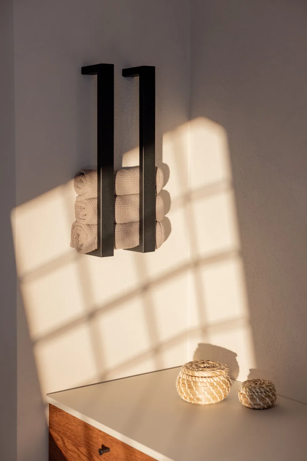 2 rails à serviettes en acier noir 50x10x4cm Nali - Metallbude