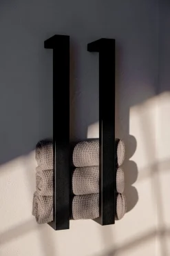 2 rails à serviettes en acier noir 50x10x4cm Nali - Metallbude