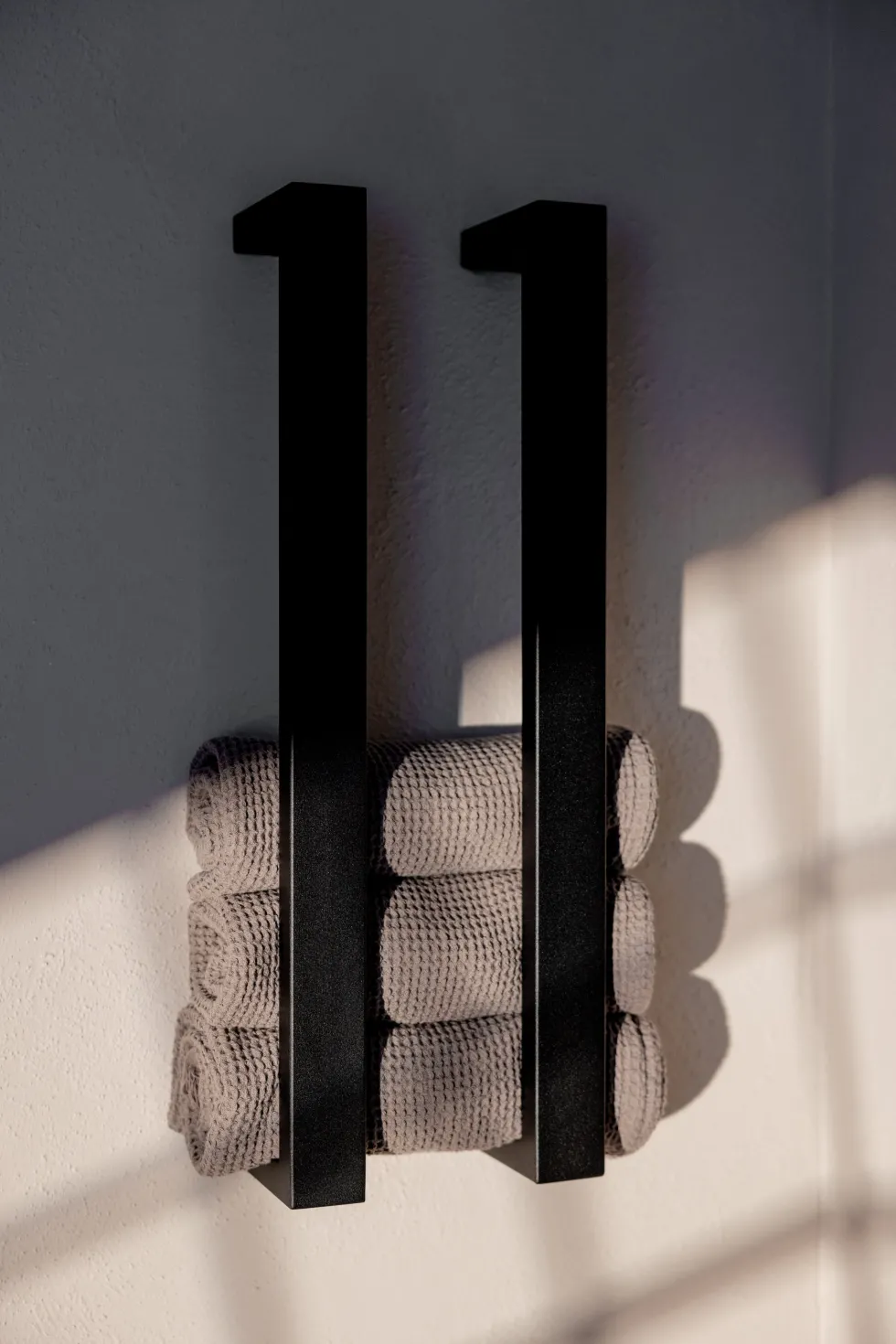 2 rails à serviettes en acier noir 50x10x4cm Nali - Metallbude