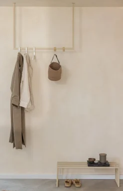 Rail à vêtements carré en acier beige cashew 80x100cm Rubi - Metallbude