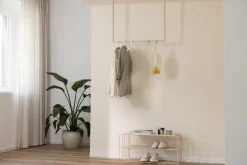 Rail à vêtements carré en acier beige cashew 80x100cm Rubi - Metallbude