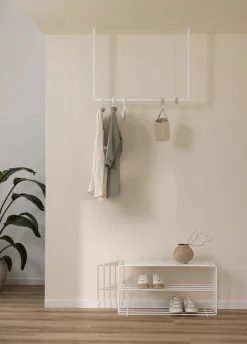 Rail à vêtements carré en acier beige cashew 60x60cm Rubi - Metallbude