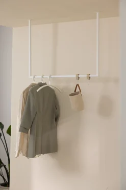 Rail à vêtements carré en acier beige cashew 60x120cm Rubi - Metallbude