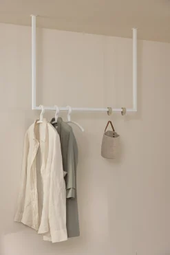 Rail à vêtements carré en acier blanc 80x80cm Rubi - Metallbude