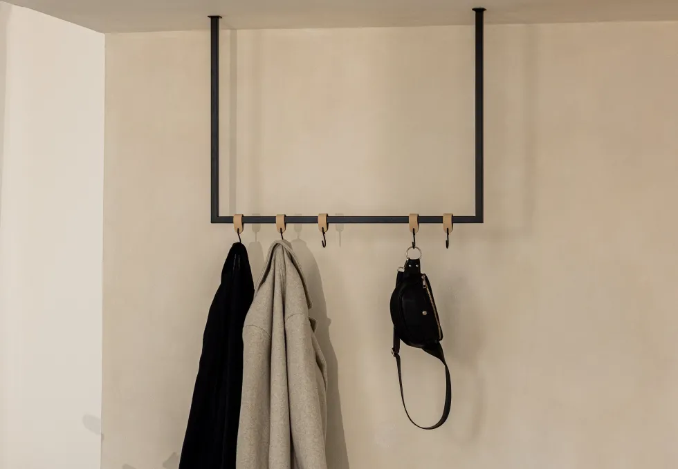 Rail à vêtements carré en acier noir 60x60cm Rubi - Metallbude