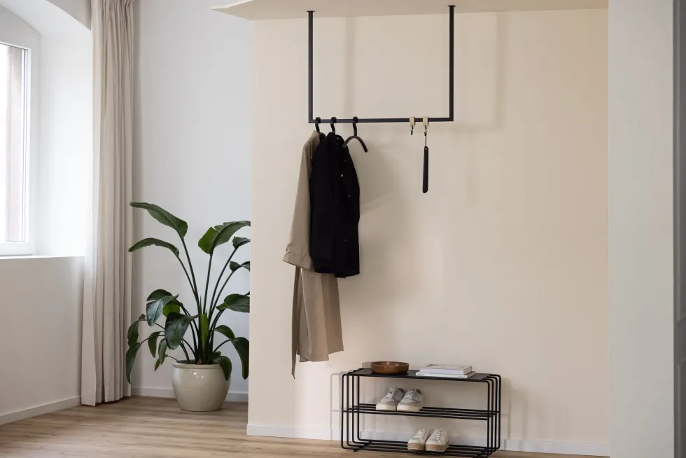 Rail à vêtements carré en acier noir 60x80cm Rubi - Metallbude