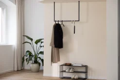 Rail à vêtements carré en acier noir 80x120cm Rubi - Metallbude