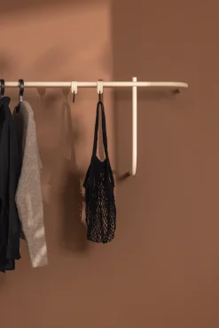 Rail à vêtements en acier beige cashew 130x45cm Tamina - Metallbude