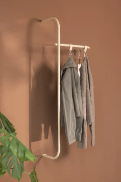 Rail à vêtements en acier beige cashew 130x45cm Tamina - Metallbude