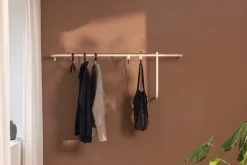 Rail à vêtements en acier beige cashew 130x45cm Tamina - Metallbude