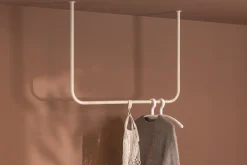 Rail à vêtements rond en acier beige cashew 80x60cm Enio - Metallbude