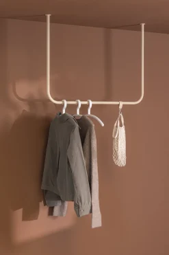 Rail à vêtements rond en acier beige cashew 80x60cm Enio - Metallbude