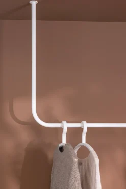 Rail à vêtements rond en acier blanc 80x60cm Enio - Metallbude