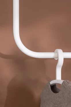 Rail à vêtements rond en acier blanc 80x60cm Enio - Metallbude