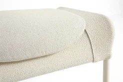 Repose-pied en tissu crème et acier blanc cassé O2 - HAY