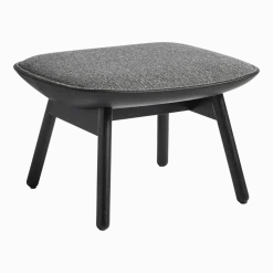 Repose pied gris foncé chiné et noir en chêne massif noir Uchiwa - HAY
