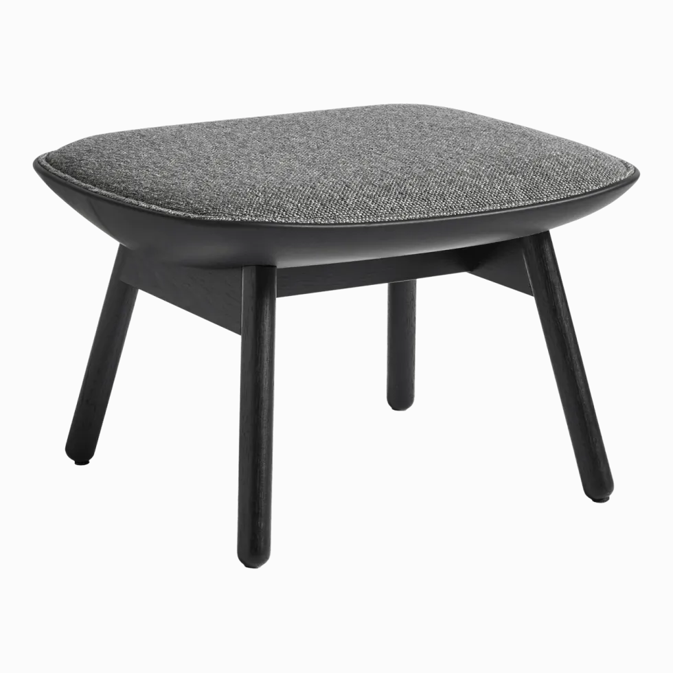 Repose pied gris foncé chiné et noir en chêne massif noir Uchiwa - HAY