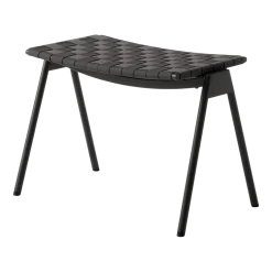 Repose-pieds de jardin en acier et sangles en polyester noir Ville AV46 - &tradition