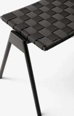 Repose-pieds de jardin en acier et sangles en polyester noir Ville AV46 - &tradition