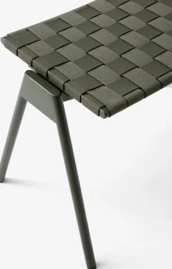 Repose pieds de jardin en acier et sangles en polyester vert bronze Ville AV46 - &tradition