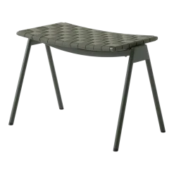Repose pieds de jardin en acier et sangles en polyester vert bronze Ville AV46 - &tradition