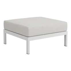 Repose-pieds en métal gris austral et tissu gris chiné Easy - Tiptoe