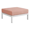 Repose-pieds en métal gris austral et tissu rose chiné Easy - Tiptoe