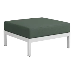 Repose-pieds en métal gris austral et tissu vert Easy - Tiptoe