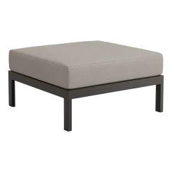 Repose-pieds en métal noir et tissu beige Easy - Tiptoe