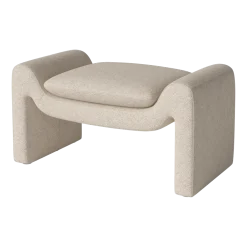 Repose-pieds en tissus monza bouclé beige Mielo - Bolia