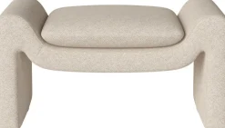 Repose-pieds en tissus monza bouclé beige Mielo - Bolia