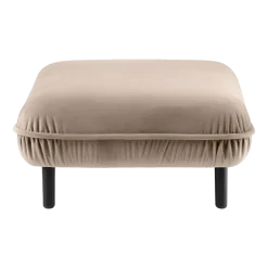 Repose-pieds en velours beige Bean - Emko