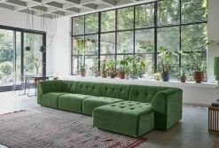 Repose-pieds en velours vert S Vint - Hkliving