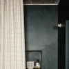 Rideau de douche à carreaux en coton beige 160 x 205 cm Chambray - Ferm Living