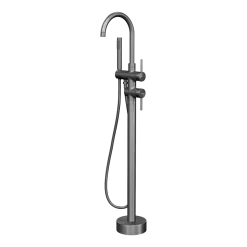 Robinet mitigeur bain-douche sur pied en laiton gun métal Corbeau - Kroos